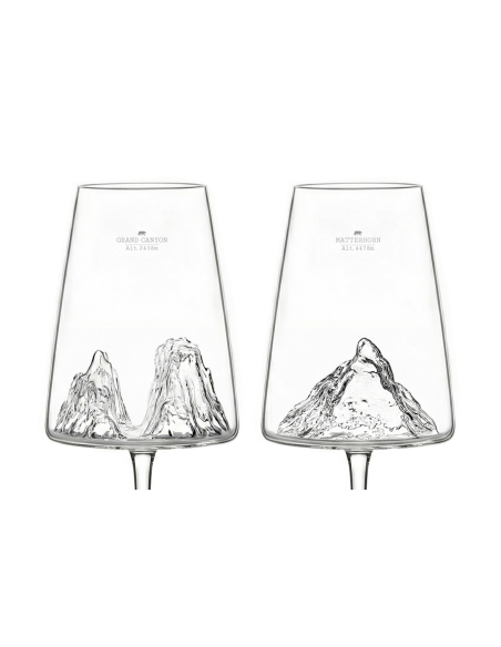 Sæt med 2 Alaskan Maker Topographic Grand Canyon & Matterhorn vinglas