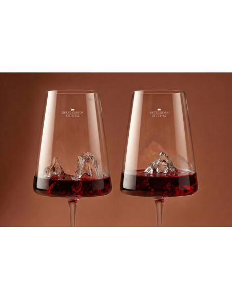 Set di 2 bicchieri da vino Alaskan Maker Topographic Grand Canyon e Matterhorn