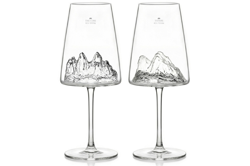 Set van 2 Alaskan Maker Topographic Tre Cime di Lavaredo & Tofane wijnglazen