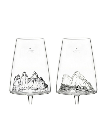 Set van 2 Alaskan Maker Topographic Tre Cime di Lavaredo & Tofane wijnglazen