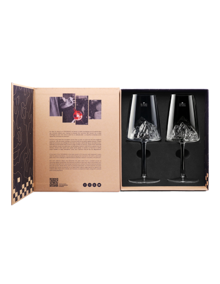 Conjunto de 2 copos de vinho Alaskan Maker Topographic Mont Blanc & Everest