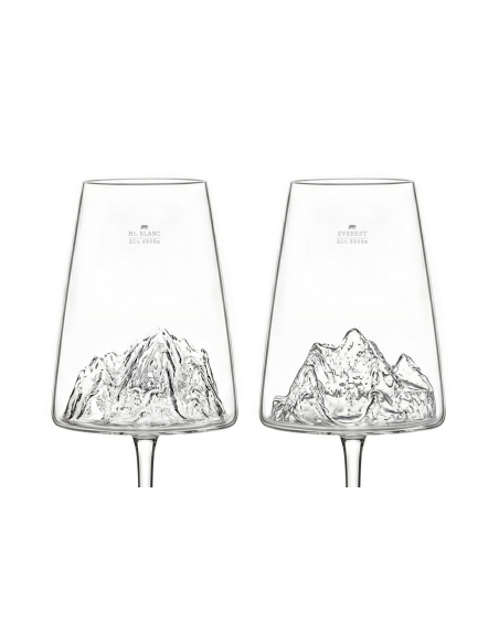 Sett med 2 vinglass fra Alaskan Maker Topographic Mont Blanc & Everest