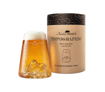 Alaskan Maker Topographic Pic du midi de Bigorre vaso largo de cristal para bebidas espirituosas