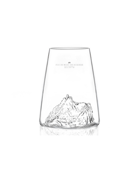 Langes Spirituosenglas Alaskan Maker Topographic Pic du midi de Bigorre aus Kristallglas