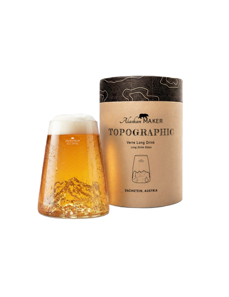 Copo longo de cristal para bebidas espirituosas Alaskan Maker Topographic Dachstein