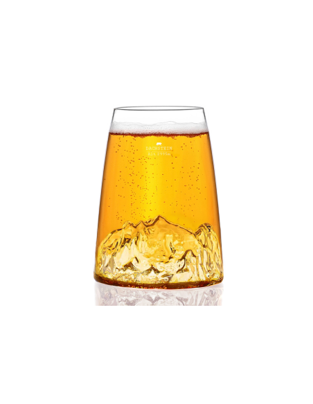 Alaskan Maker Topographic Dachstein long shot glass in crystal-clear glass