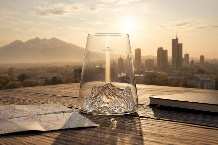 Alaskan Maker Topographic Dachstein vaso largo de cristal para bebidas espirituosas