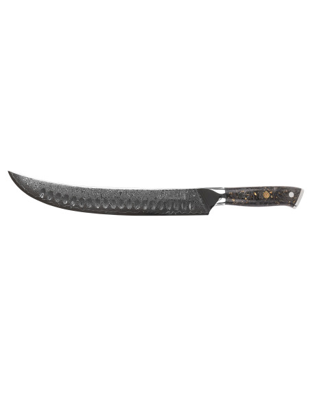 Wusaki Sakin Damascus 10Cr 25cm täljkniv med kolfiberhandtag och bladguld