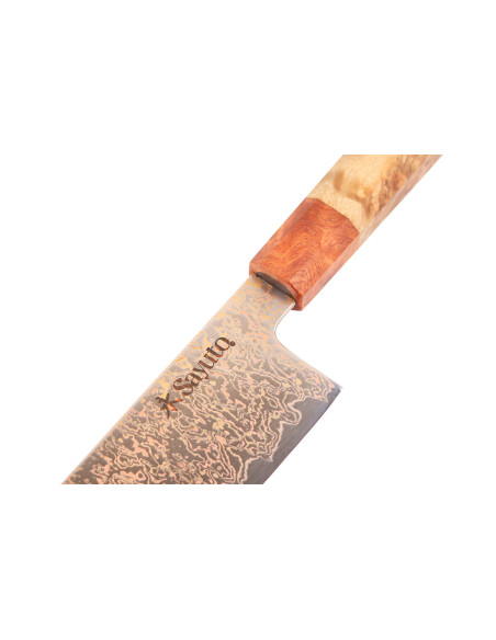 Nakiri knife 17cm Sayuto Damascus Maple 12Cr