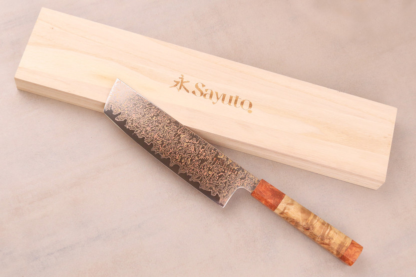 Nakiri messer 17cm Sayuto Damast Ahorn 12Cr
