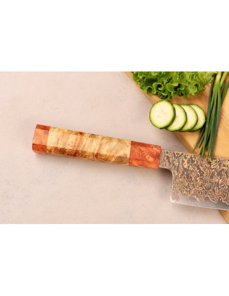 Nakiri messer 17cm Sayuto Damast Ahorn 12Cr