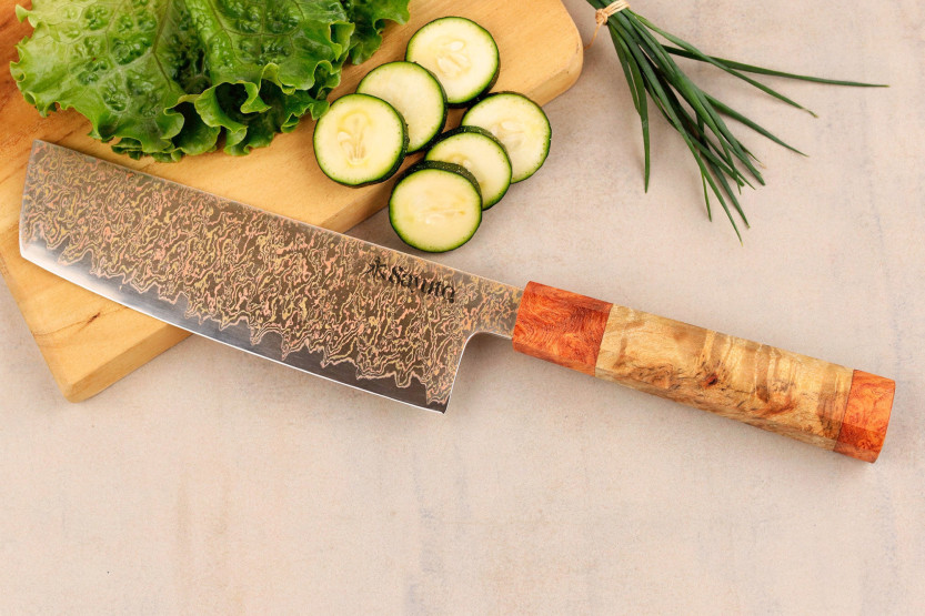 Nakiri-kniv 17cm Sayuto Damaskus lönn 12Cr