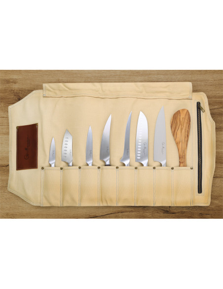 Guillaume Léonard 8-place pastel yellow empty knife case
