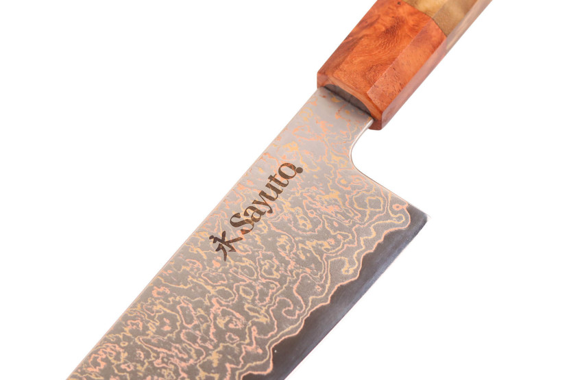 Sayuto Damaskus Maple 12Cr kokkekniv 20 cm