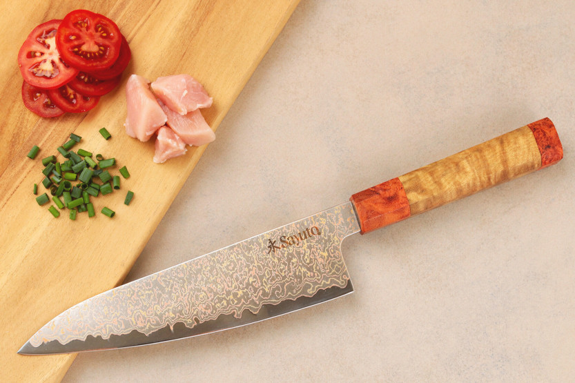 Faca de cozinha 20cm Sayuto Damascus Maple 12Cr