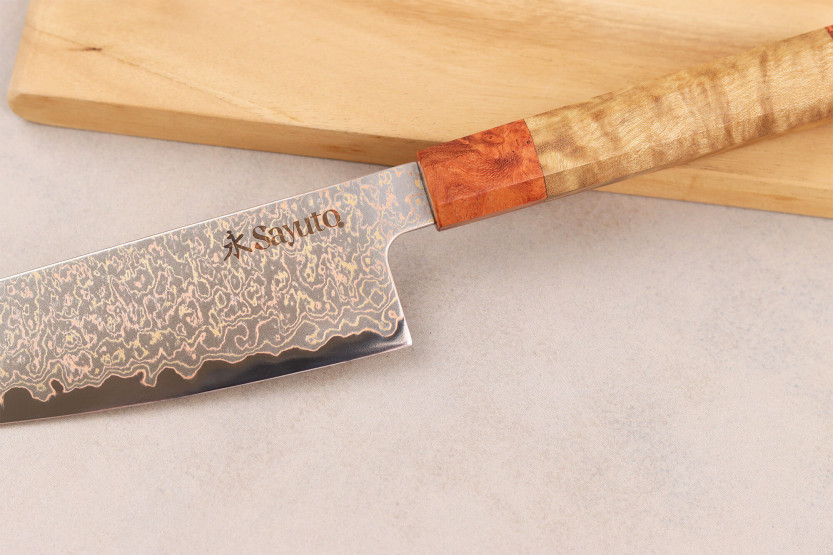 Sayuto Damaskus Maple 12Cr kokkekniv 20 cm