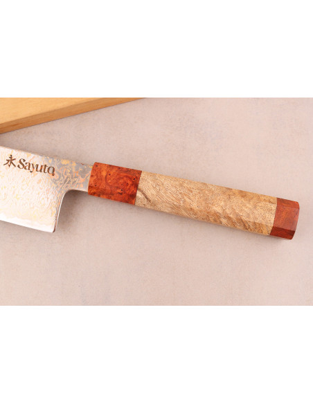 Santoku knife 18cm Sayuto Damascus Maple 12Cr