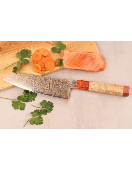 Coltello Santoku 18 cm Sayuto Damasco Acero 12Cr