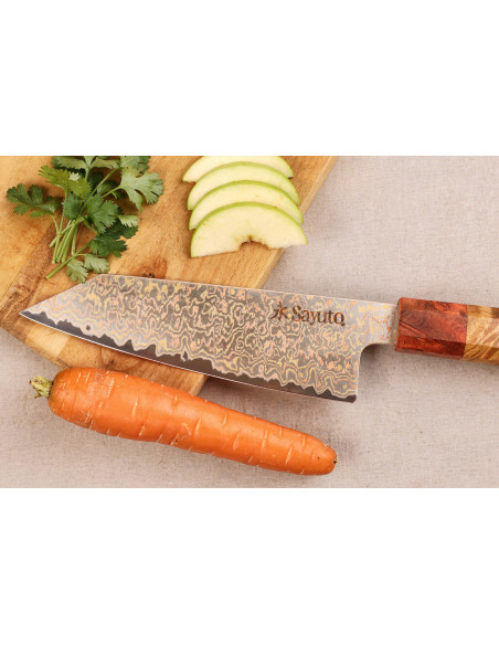 Bunka kniv 16,5cm Sayuto Maple Damascus 12Cr