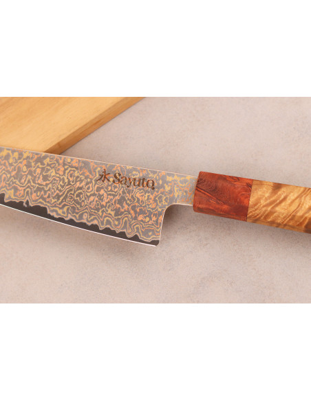 Bunka mes 16,5cm Sayuto Esdoorn Damascus 12Cr