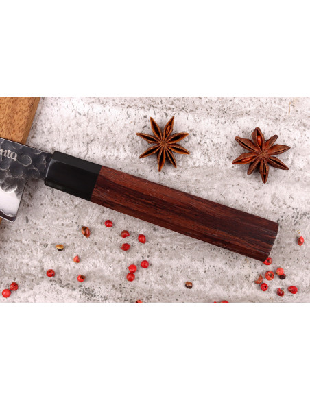 15cm Sayuto Sequoia San Mai gehamerd honesuki mes