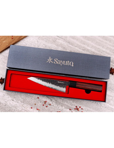 Coltello honesuki martellato 15 cm Sayuto Sequoia San Mai