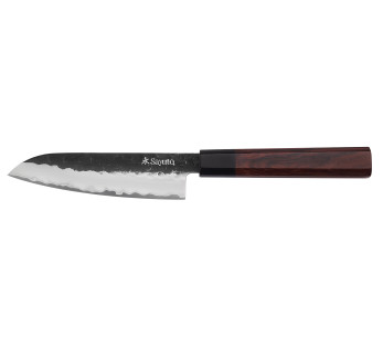 Cuchillo santoku martillado Sayuto Sequoia San Mai 13.5cm