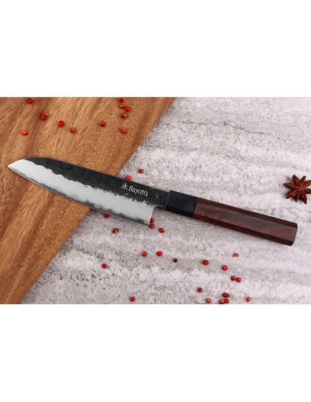 Santokumesser Sayuto Séquoia San Mai gehämmert 13,5cm