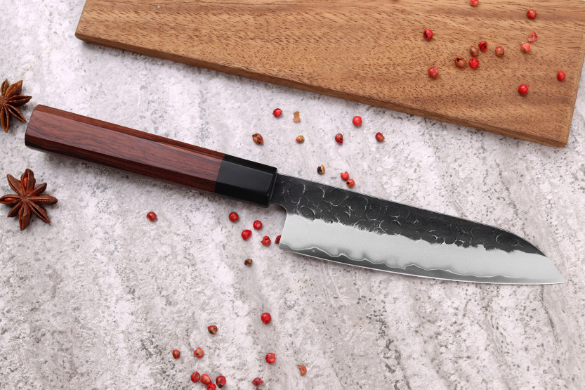 Santokumesser Sayuto Séquoia San Mai gehämmert 13,5cm