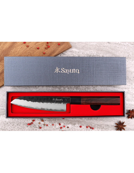 Sayuto Sequoia San Mai hamrad santokukniv 13,5cm