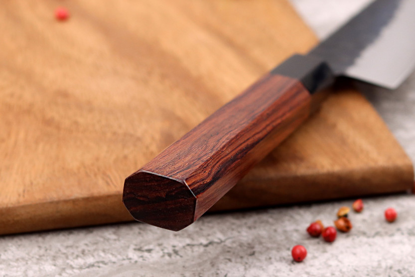 Santokumesser Sayuto Séquoia San Mai gehämmert 13,5cm