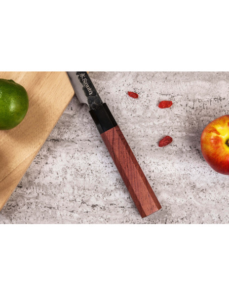 Knivsæt med 2 Sayuto Sequoia San Mai Santoku + Paringsknive knive