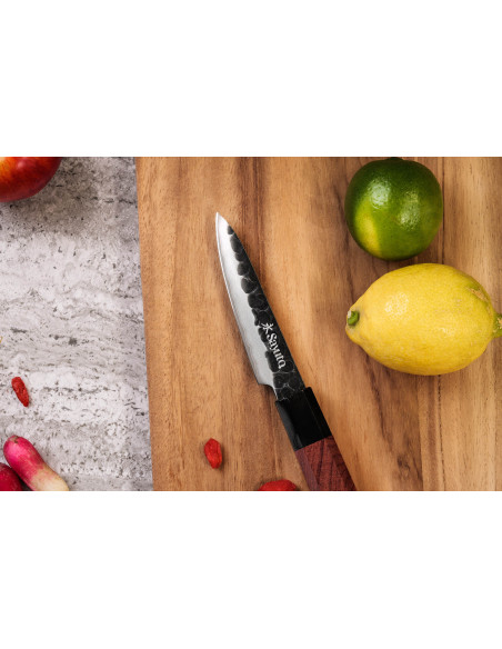 Knivsæt med 2 Sayuto Sequoia San Mai Santoku + Paringsknive knive