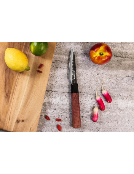 Knivsæt med 2 Sayuto Sequoia San Mai Santoku + Paringsknive knive
