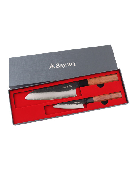 Caixa de oferta 2 facas de cozinha Sayuto Sequoia