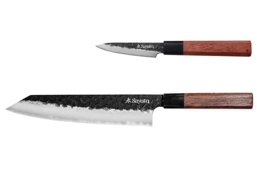Knivsett med 2 Sayuto Sequoia San Mai Chef + Paring-kniver