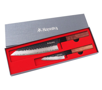 Knivsett med 2 Sayuto Sequoia San Mai Chef + Paring-kniver