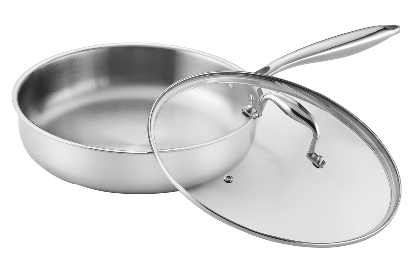 Pradel Excellence Lumia sauterpanne i rustfritt stål med glasslokk