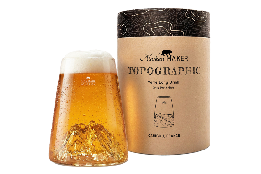 Vaso largo de cristal para licores Alaskan Maker Topographic Canigou