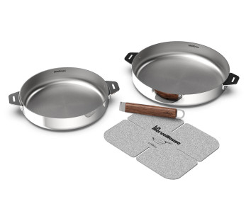 Set di due padelle Cookut La Merveilleuse in acciaio inox a specchio
