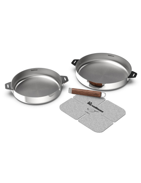 Sett med to Cookut La Merveilleuse-panner i speilblankt rustfritt stål