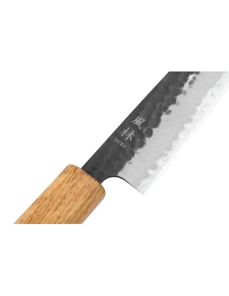 Cuchillo universal japonés artesanal Yuzo Black AS de 15 cm, de roble quemado