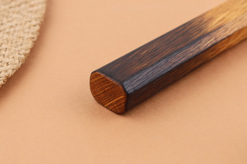 Yuzo Black AS Handcrafted Japanese Utility Knife, 15 cm, Burnt Oak Handle