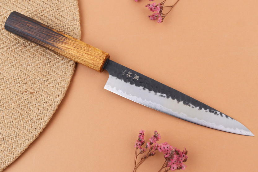Yuzo Black AS Handcrafted Japanese 15cm Utility Knife (Burnt Oak)