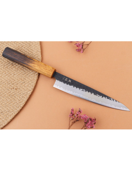 Yuzo Black AS Handcrafted Japanese 15cm Utility Knife (Burnt Oak)