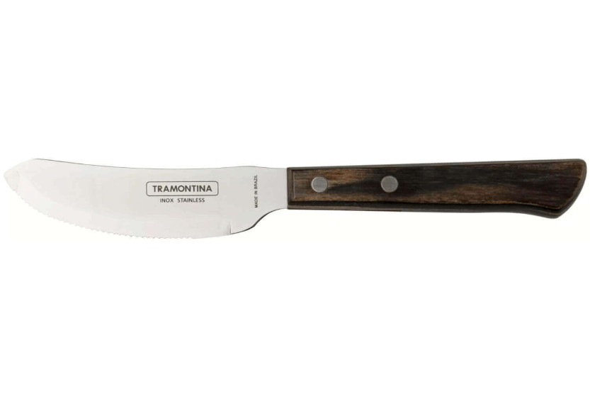 Conjunto de 12 facas para bife/pizza Tramontina com cabo castanho