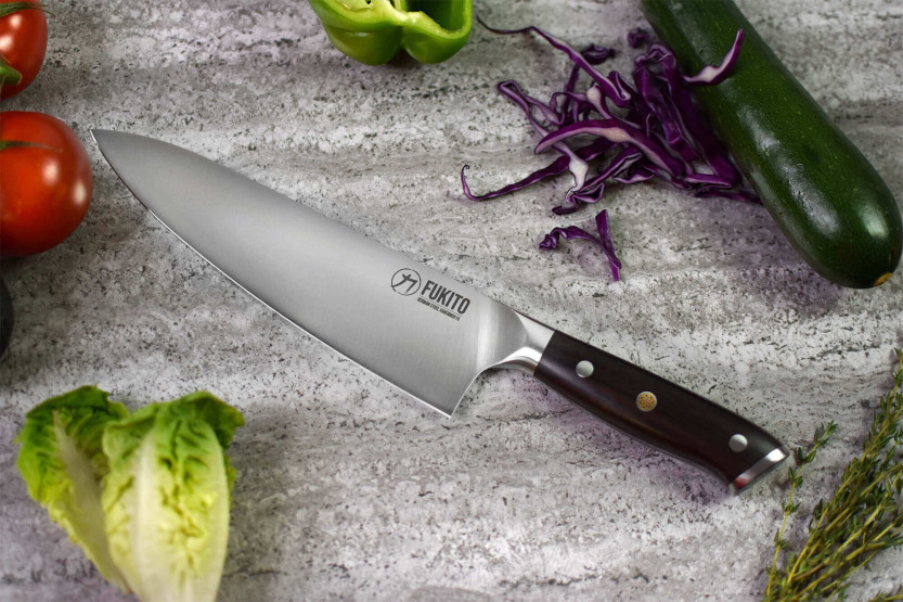 Knivsett med 2 Fukito Ebony X50 kokkekniver + paringskniver