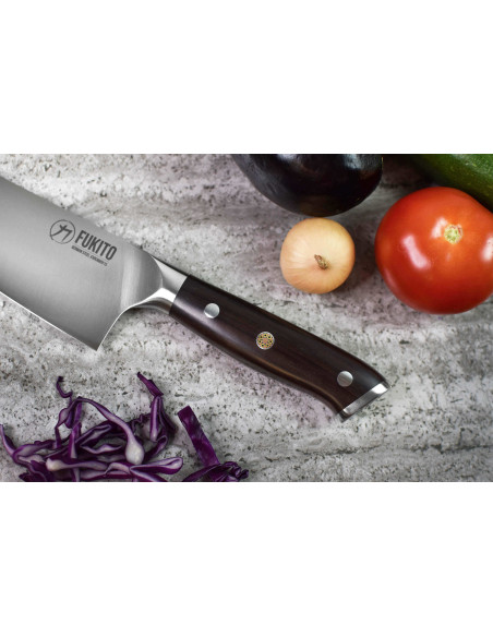 Set di coltelli -  2 coltelli da cucina e da spelucchino Fukito Ebony X50