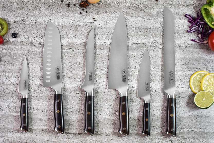 Knivsæt med 2 Fukito Ebony X50 Chef + Paring knive