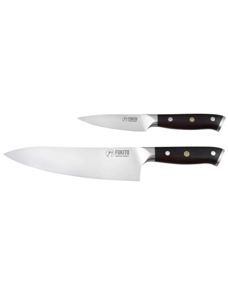 Knivsæt med 2 Fukito Ebony X50 Chef + Paring knive